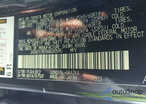 2006 Toyota 4Runner Limited V8 z USA, uszkodzony, nr VIN JTEBT17R768030595